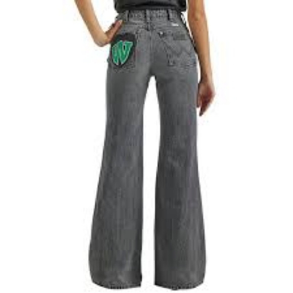 Wrangler Wanderer 622 High Flare Gray Denim Jeans - Picture 16 of 16
